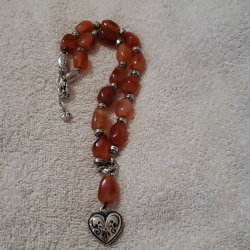 Brighton Carnelian stone & silvertone Necklace